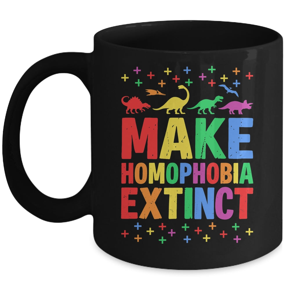 Make Homophobia Extinct Dinosaurs LGBT LGBTQ Gay Pride Month Mug | siriusteestore