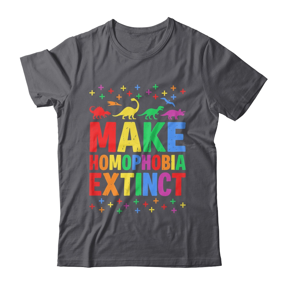 Make Homophobia Extinct Dinosaurs LGBT LGBTQ Gay Pride Month Shirt & Tank Top | siriusteestore