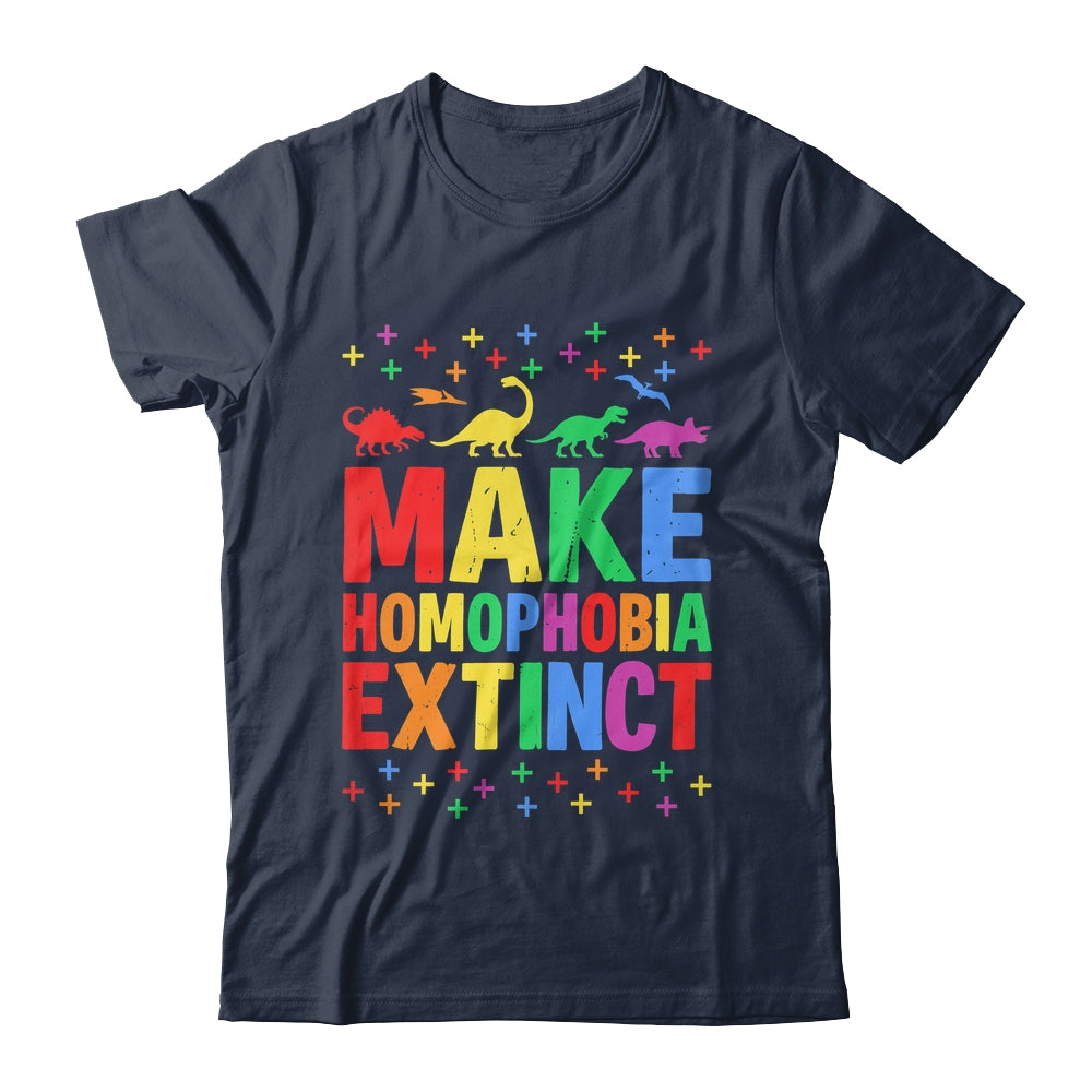 Make Homophobia Extinct Dinosaurs LGBT LGBTQ Gay Pride Month Shirt & Tank Top | siriusteestore