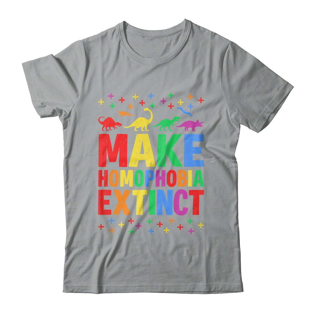 Make Homophobia Extinct Dinosaurs LGBT LGBTQ Gay Pride Month Shirt & Tank Top | siriusteestore