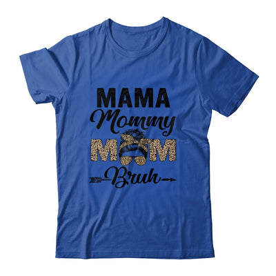 Mama Mommy Mom Bruh Leopard Messy Bun Mothers Day Shirt & Tank Top | siriusteestore