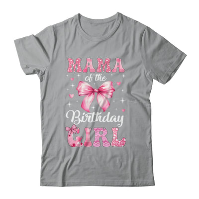 Mama Of Birthday Girl Coquette Bow Matching Family Shirt & Hoodie | siriusteestore