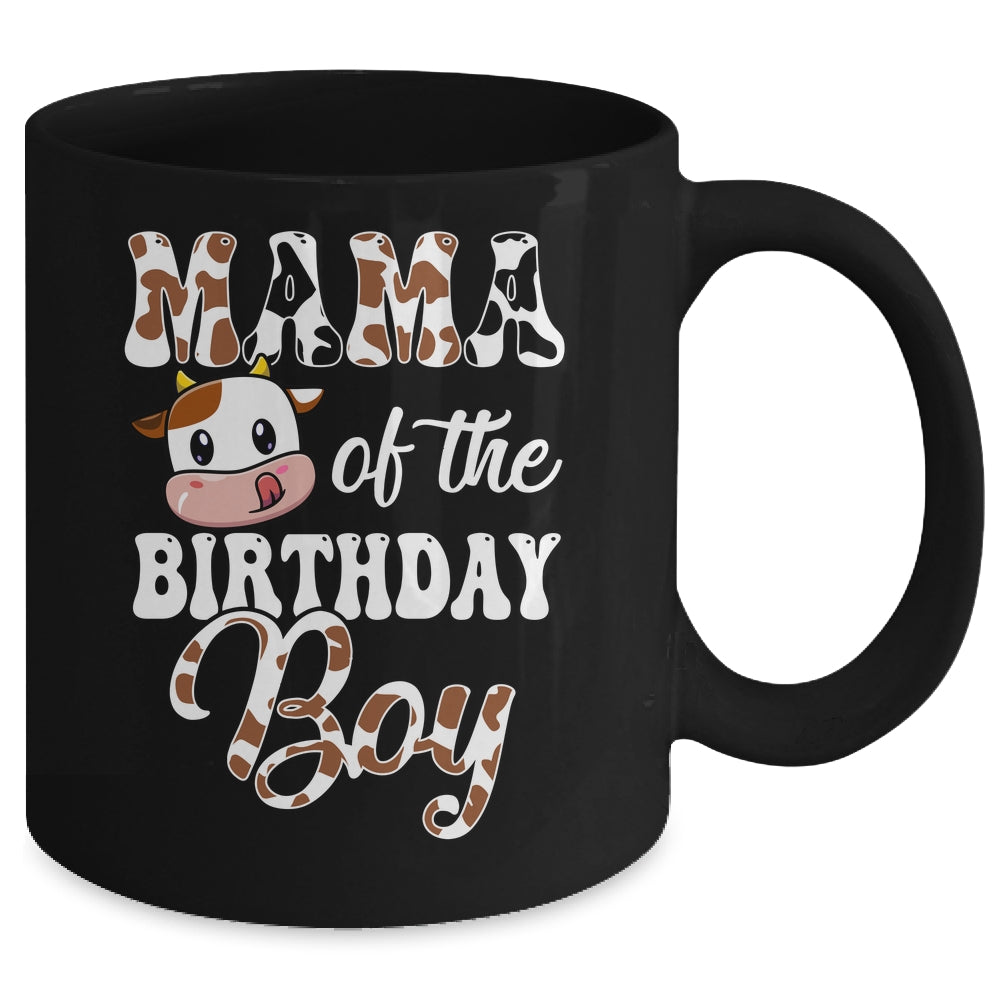 Mama Of The Birthday Boy Mommy Cow Farm 1st Birthday Boy Mug | siriusteestore