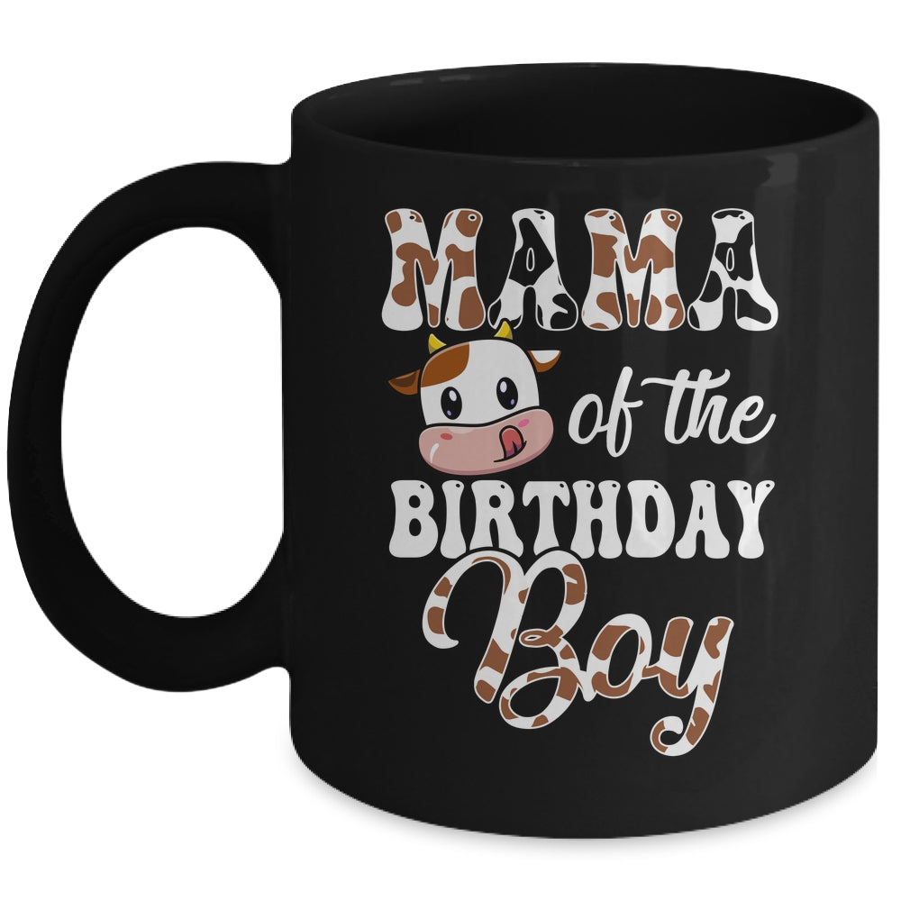 Mama Of The Birthday Boy Mommy Cow Farm 1st Birthday Boy Mug | siriusteestore