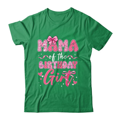 Mama Of The Birthday Girl Pink Coquette Bow Family Shirt & Hoodie | siriusteestore