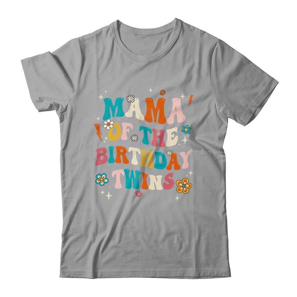 Mama Of The Birthday Twins Boys Girls Party Retro Bday Shirt & Hoodie | siriusteestore