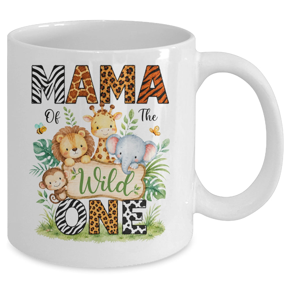 Mama Of The Wild One First Birthday Boy Jungle Safari Mug | siriusteestore