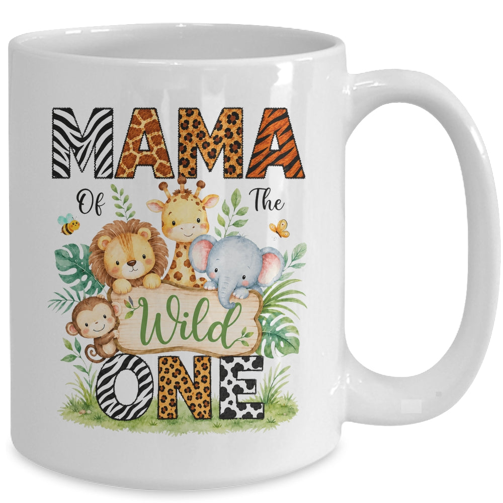 Mama Of The Wild One First Birthday Boy Jungle Safari Mug | siriusteestore