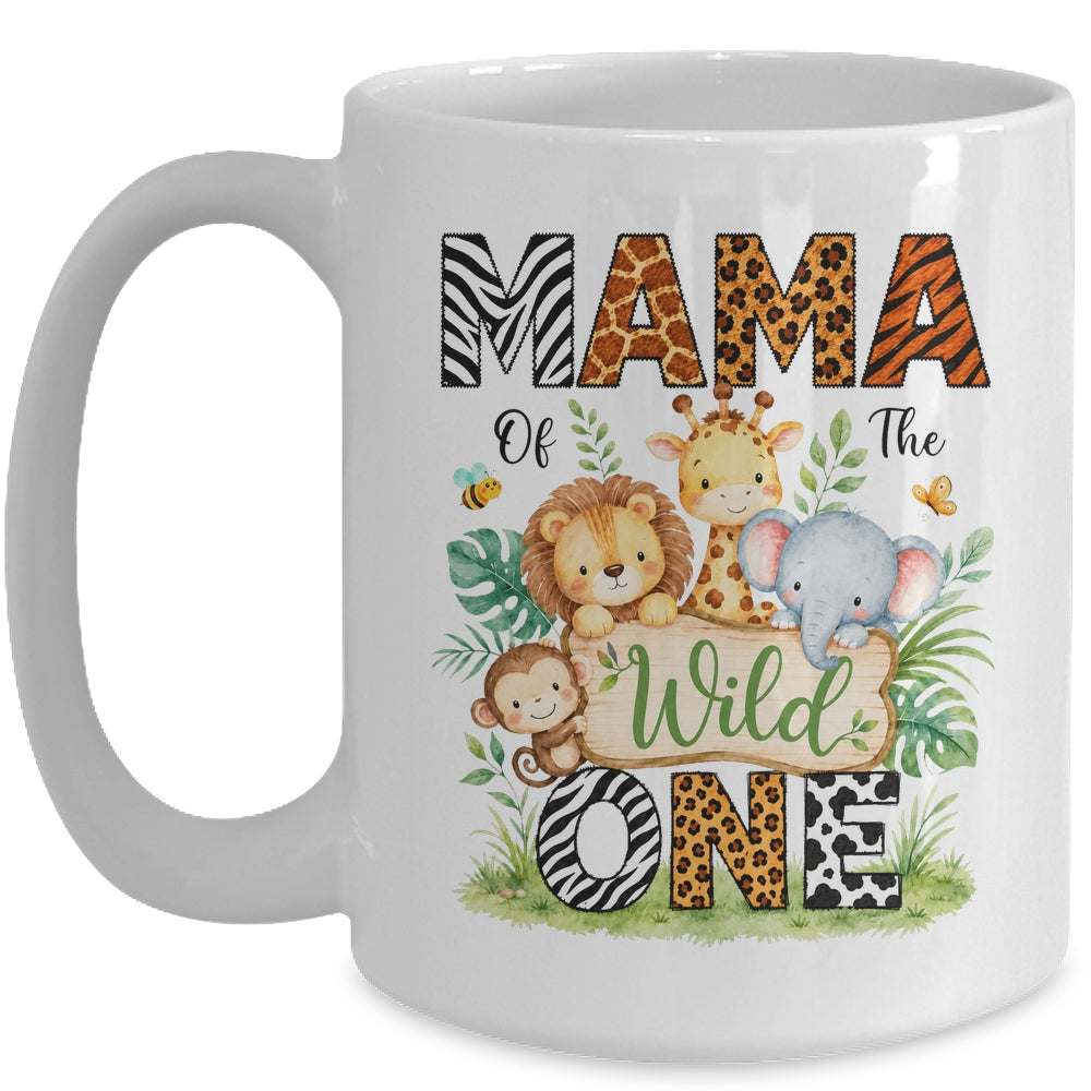 Mama Of The Wild One First Birthday Boy Jungle Safari Mug | siriusteestore