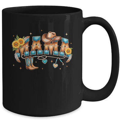 Mama Western Retro Groovy Cowgirl Women Rodeo Mothers Day Mug | siriusteestore