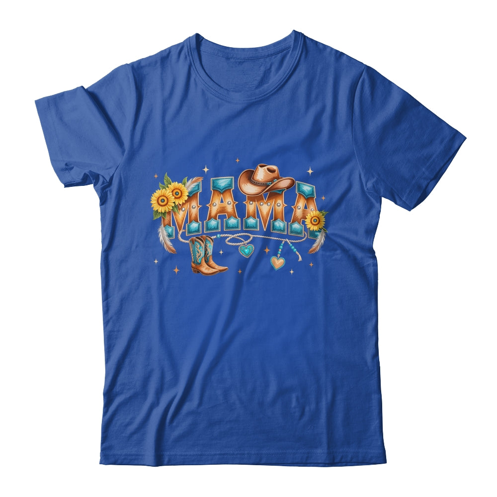Mama Western Retro Groovy Cowgirl Women Rodeo Mothers Day Shirt & Tank Top | siriusteestore