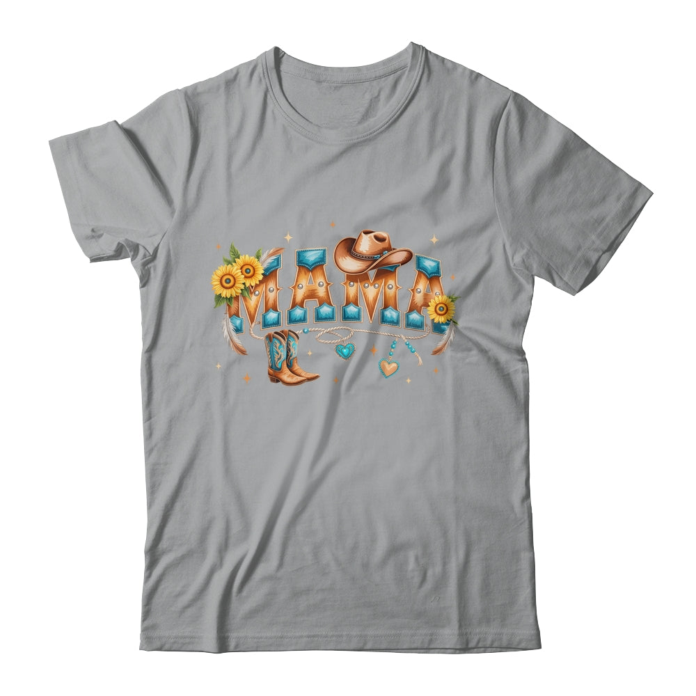 Mama Western Retro Groovy Cowgirl Women Rodeo Mothers Day Shirt & Tank Top | siriusteestore