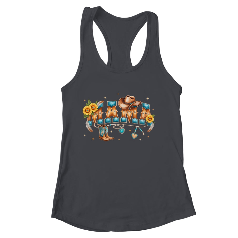 Mama Western Retro Groovy Cowgirl Women Rodeo Mothers Day Shirt & Tank Top | siriusteestore