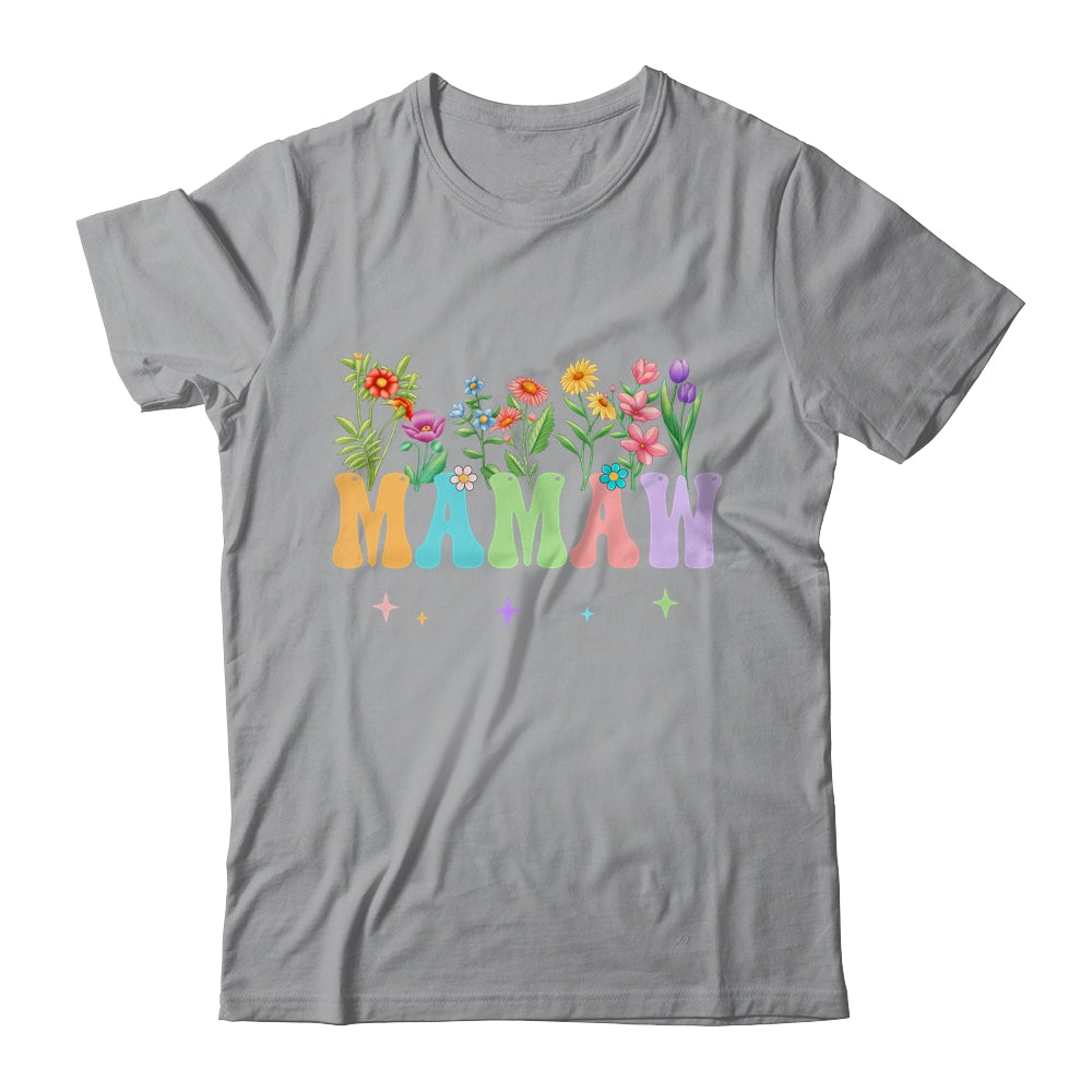 Mamaw Women Wildflower Floral Design Mamaw Mothers Day Shirt & Tank Top | siriusteestore