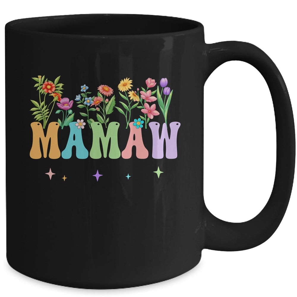 Mamaw Women Wildflower Floral Design Mamaw Mothers Day Mug | siriusteestore