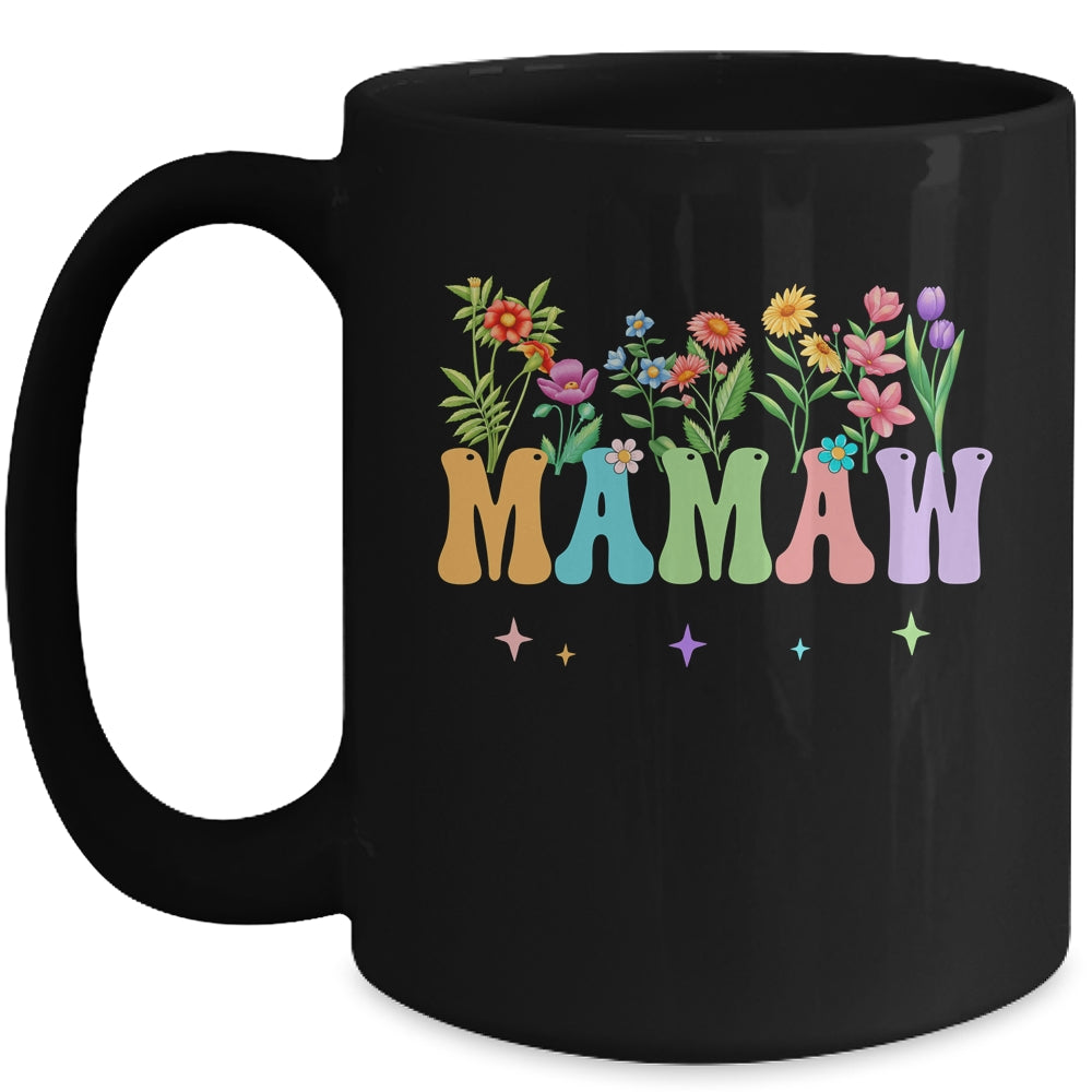 Mamaw Women Wildflower Floral Design Mamaw Mothers Day Mug | siriusteestore
