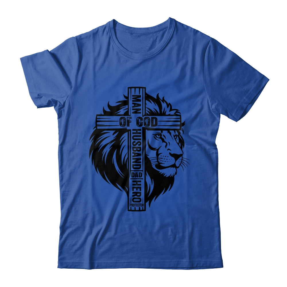 Man Of God Christian Dad For Husband Lion Men Father's Day Shirt & Hoodie | siriusteestore