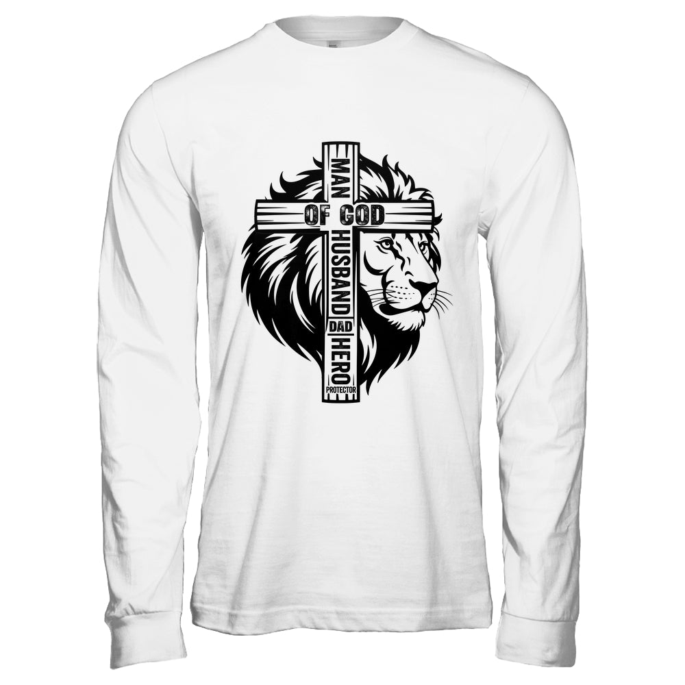 Man Of God Christian Dad For Husband Lion Men Father's Day Shirt & Hoodie | siriusteestore