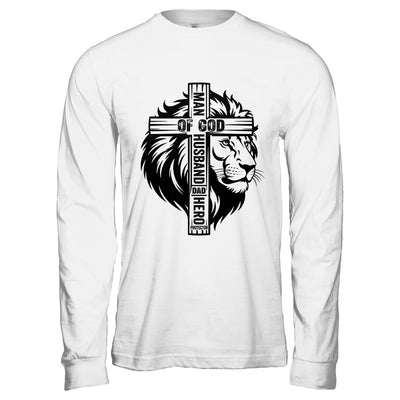 Man Of God Christian Dad For Husband Lion Men Father's Day Shirt & Hoodie | siriusteestore