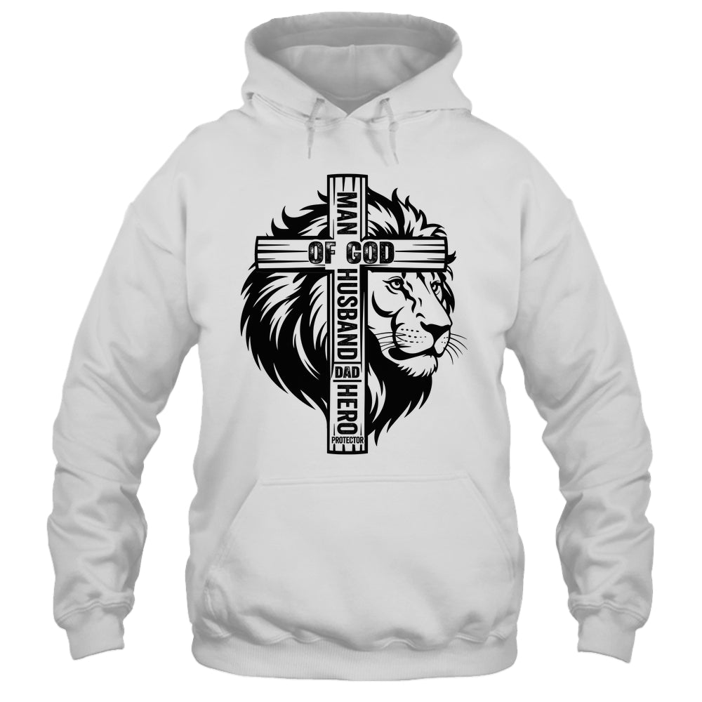 Man Of God Christian Dad For Husband Lion Men Father's Day Shirt & Hoodie | siriusteestore