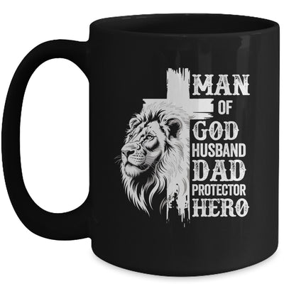 Man Of God Dad Husband Protector Hero Christian Father's Day Mug | siriusteestore
