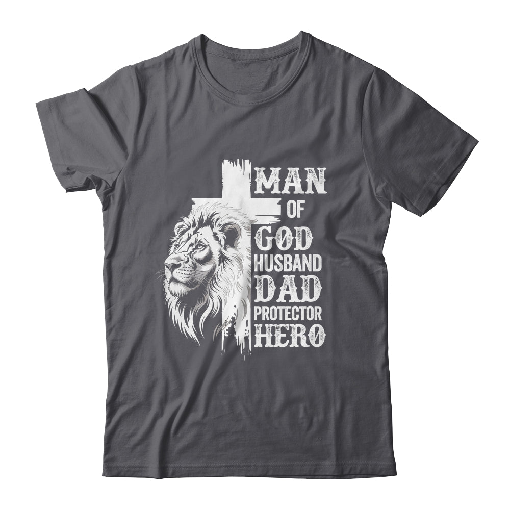 Man Of God Dad Husband Protector Hero Christian Father's Day Shirt & Hoodie | siriusteestore