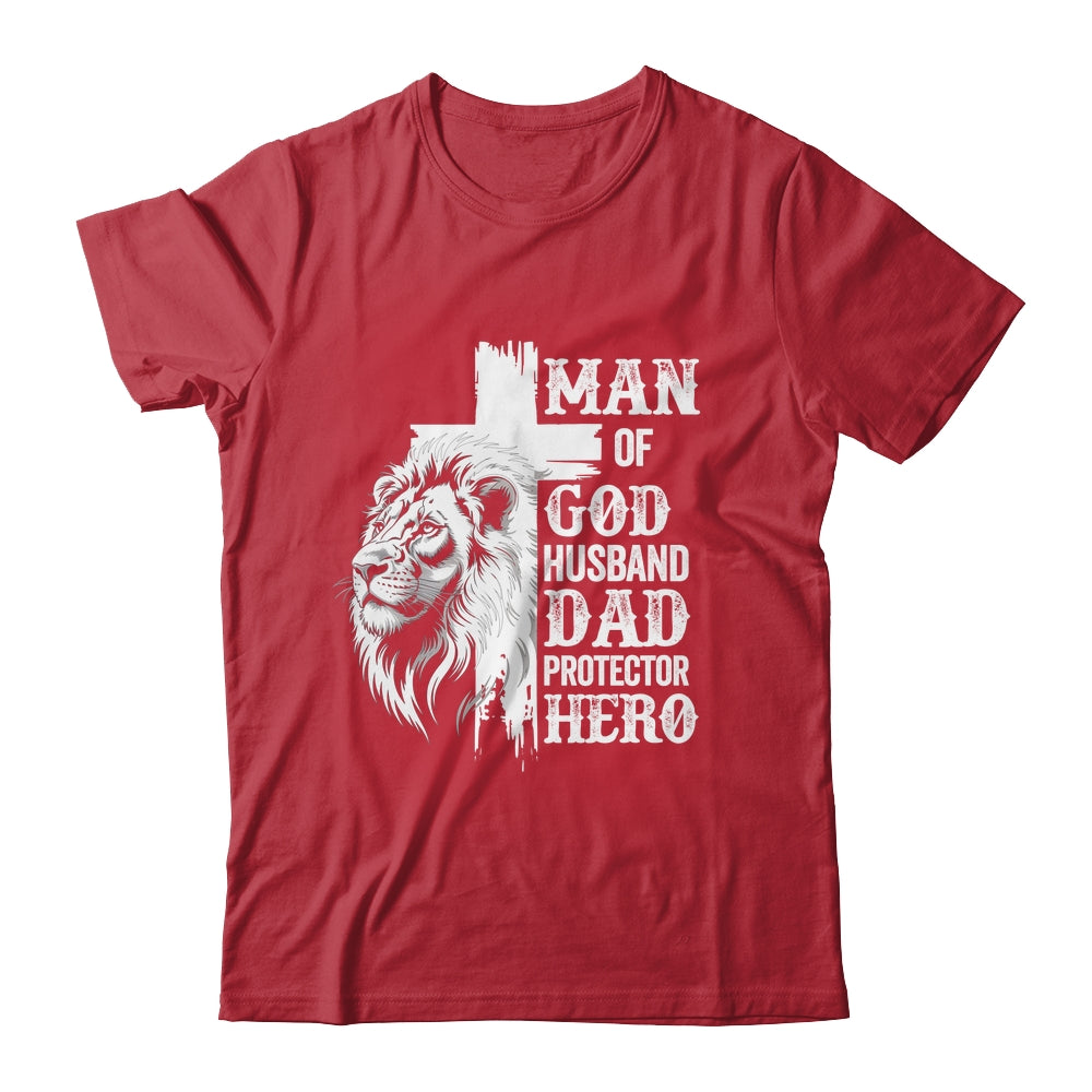 Man Of God Dad Husband Protector Hero Christian Father's Day Shirt & Hoodie | siriusteestore