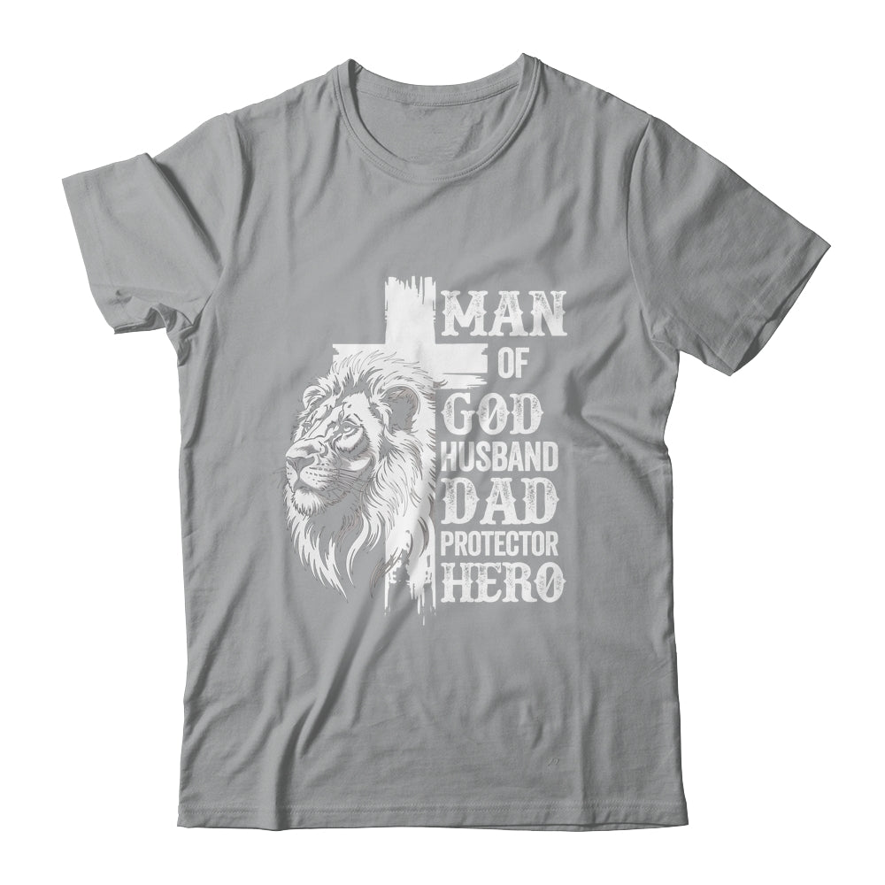 Man Of God Dad Husband Protector Hero Christian Father's Day Shirt & Hoodie | siriusteestore