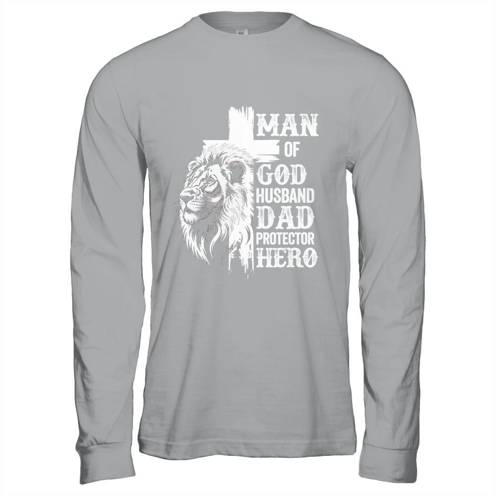 Man Of God Dad Husband Protector Hero Christian Father's Day Shirt & Hoodie | siriusteestore
