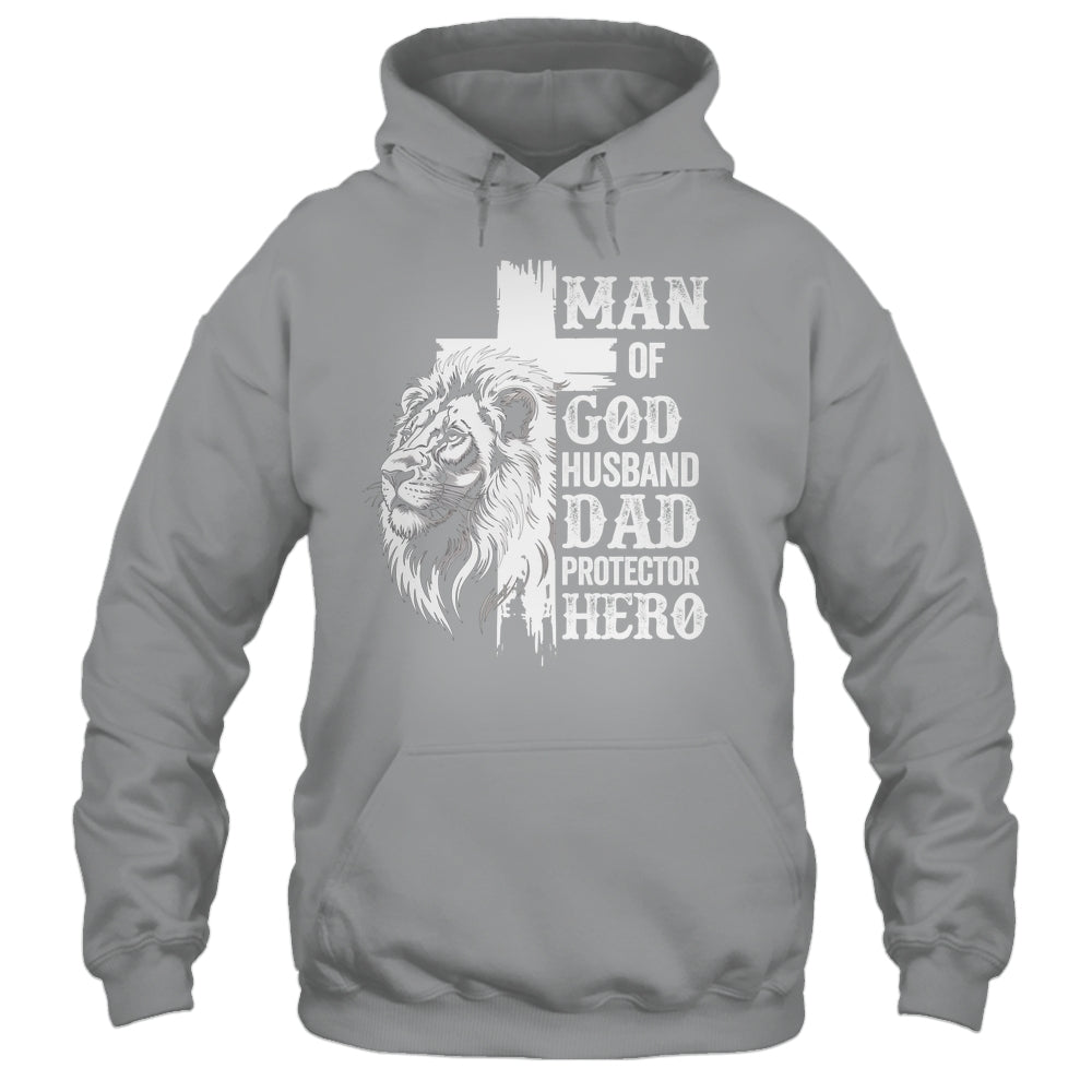 Man Of God Dad Husband Protector Hero Christian Father's Day Shirt & Hoodie | siriusteestore