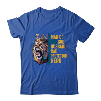 Man Of God Husband Dad Lion Religious Christian Father's Day Shirt & Hoodie | siriusteestore
