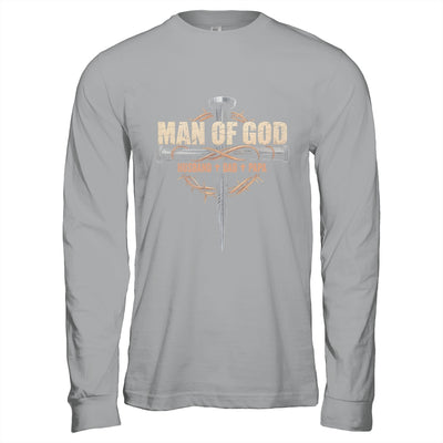 Man Of God Husband Dad Papa Cross Christian Fathers Day Shirt & Hoodie | siriusteestore
