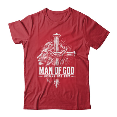 Man Of God Husband Dad Papa Lion Christian Father'S Day Men Shirt & Hoodie | siriusteestore