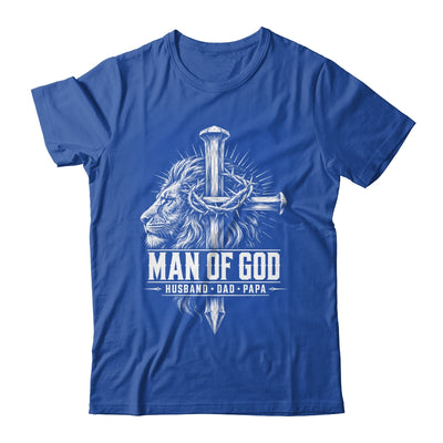 Man Of God Husband Dad Papa Lion Christian Father'S Day Men Shirt & Hoodie | siriusteestore