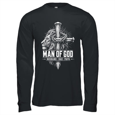Man Of God Husband Dad Papa Lion Christian Father'S Day Men Shirt & Hoodie | siriusteestore