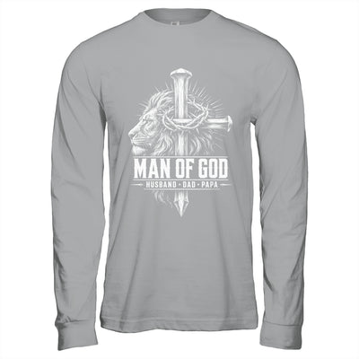 Man Of God Husband Dad Papa Lion Christian Father'S Day Men Shirt & Hoodie | siriusteestore
