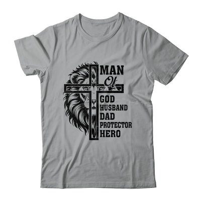 Man Of God Husband Dad Protector Hero Christian Father's Day Shirt & Hoodie | siriusteestore