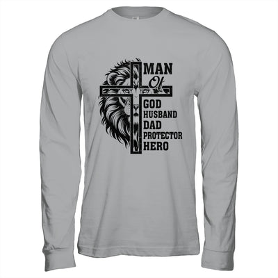 Man Of God Husband Dad Protector Hero Christian Father's Day Shirt & Hoodie | siriusteestore