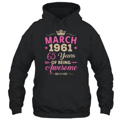 March 1961 65 Years Of Being Awesome Retro 65th Birthday Shirt & Tank Top | siriusteestore
