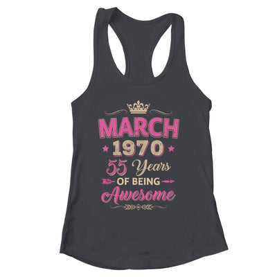 March 1970 55 Years Of Being Awesome Retro 55th Birthday Shirt & Tank Top | siriusteestore
