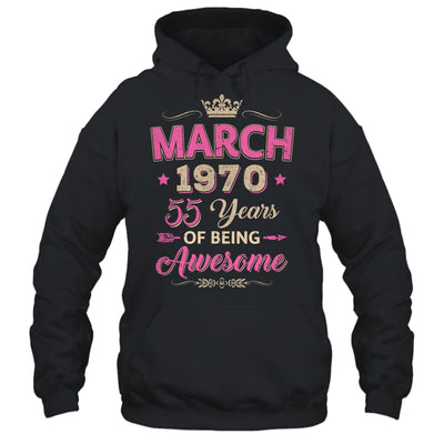 March 1970 55 Years Of Being Awesome Retro 55th Birthday Shirt & Tank Top | siriusteestore