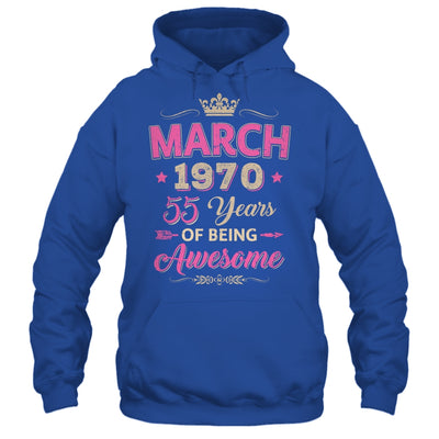 March 1970 55 Years Of Being Awesome Retro 55th Birthday Shirt & Tank Top | siriusteestore