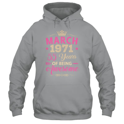 March 1971 55 Years Of Being Awesome Retro 55th Birthday Shirt & Tank Top | siriusteestore