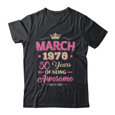 March 1975 50 Years Of Being Awesome Retro 50th Birthday Shirt & Tank Top | siriusteestore
