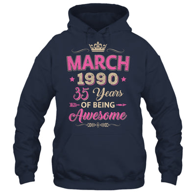 March 1990 35 Years Of Being Awesome Retro 35th Birthday Shirt & Tank Top | siriusteestore