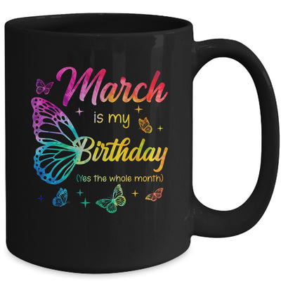 March Birthday For Women Girls Butterfly Tie Dye Theme Mug | siriusteestore