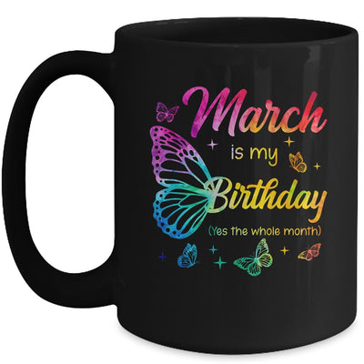 March Birthday For Women Girls Butterfly Tie Dye Theme Mug | siriusteestore