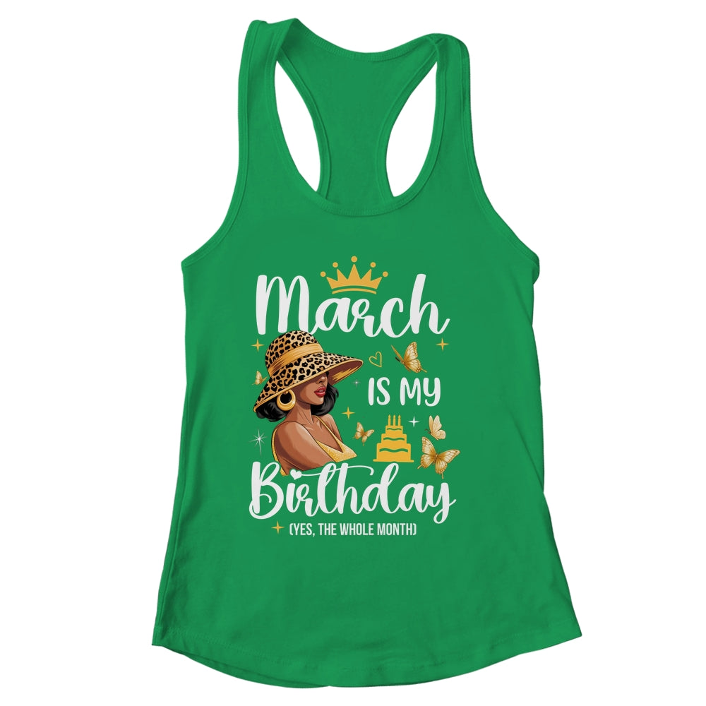 March Is My Birthday African American Woman Birthday Queen Shirt & Tank Top | siriusteestore