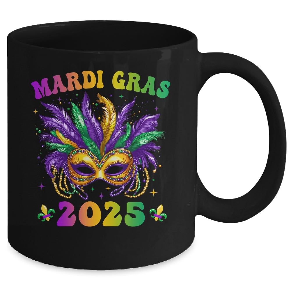 Mardi Gras 2025 Mask Feathers Mardi Gras Family Costume Cute Mug | siriusteestore