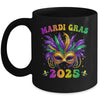 Mardi Gras 2025 Mask Feathers Mardi Gras Family Costume Cute Mug | siriusteestore